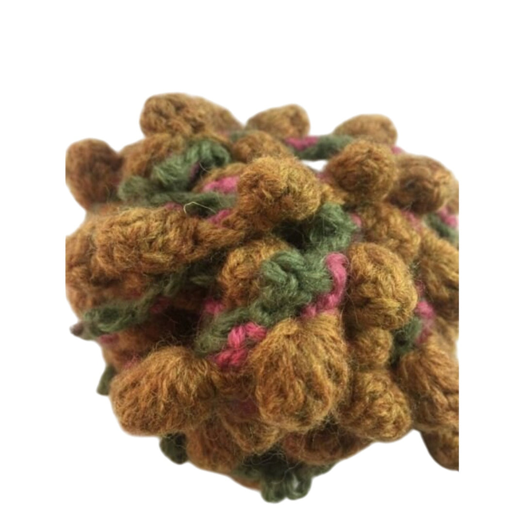 Handmade 3+ yd rescued scalloped crocheted acrylic yarn border craft pillow trim