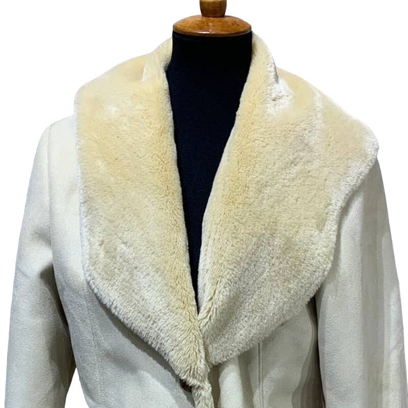 Calvin Klein Large Suedelike Faux Fur Collar Warm Machine Washable Coat Pockets