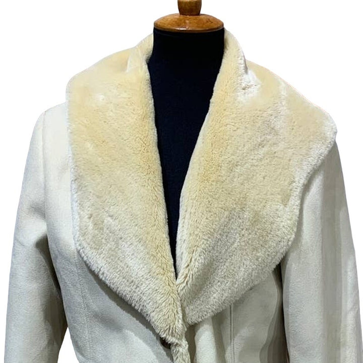 Calvin Klein Large Suedelike Faux Fur Collar Warm Machine Washable Coat Pockets