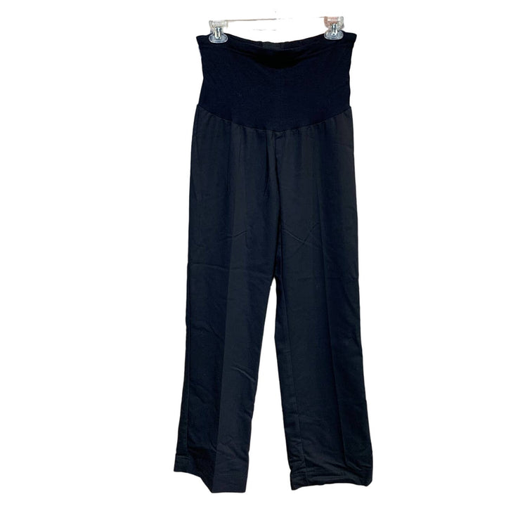 New Gregx Size 8 Stretch Belly Panel Long Black Career Maternity Pants