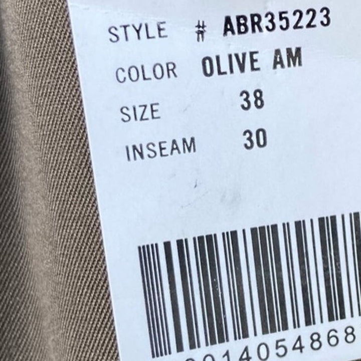 NWT New Adolfo Mens Size 38 X 30 Olive PolyRayon Pleated Front Dress Pants