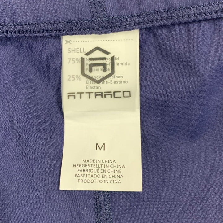 Attraco Womens Medium Navy Blue Elastic Waist Athletic Sports Shorts w Pockets