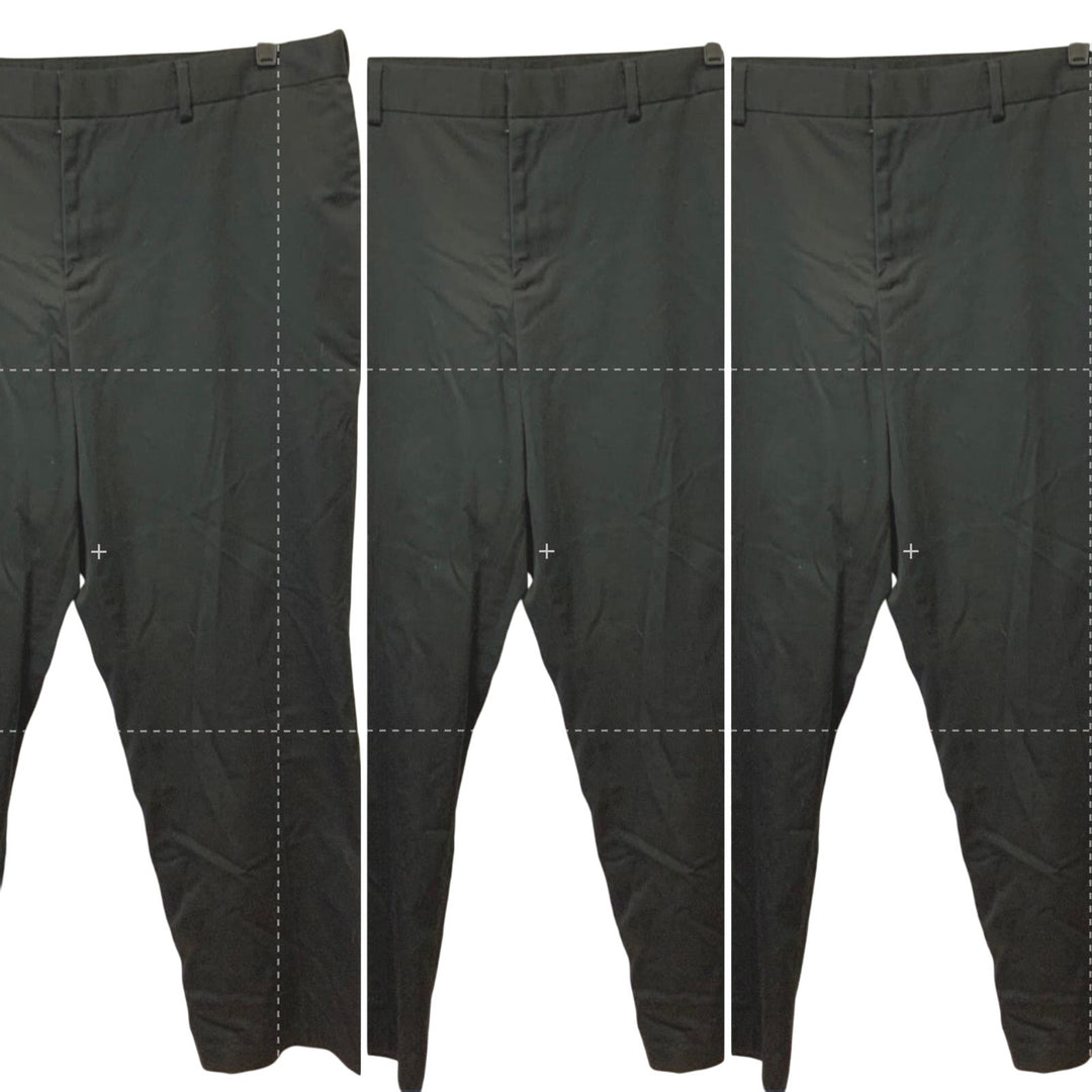 Lot of 3 Perry Ellis Portfolio 40 X 30 Basic Black Flat Front Dress Pants