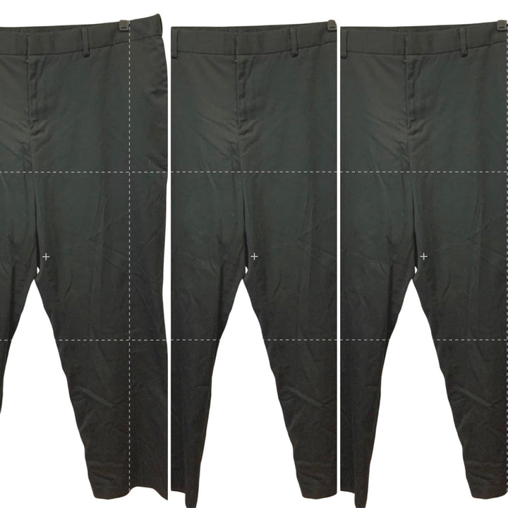 Lot of 3 Perry Ellis Portfolio 40 X 30 Basic Black Flat Front Dress Pants