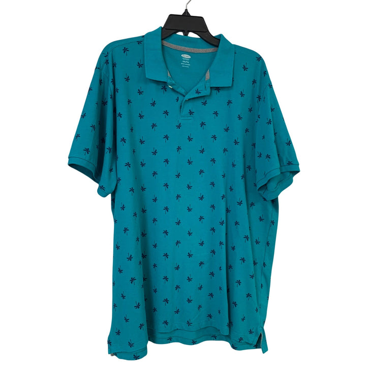 Lot of 2 Old Navy XXL Cotton Blend Palm Tree Toucan Short Sleeve Polo Shirts EUC