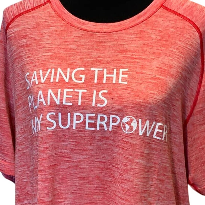 Handmade Upcycled Mens XL Saving the Planet is My Superpower Lululemon T-Shirt