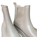 Eyushijia Women Size 9 Off White Tan Pull On Elastic Ankle Short Rain Boot Shoes