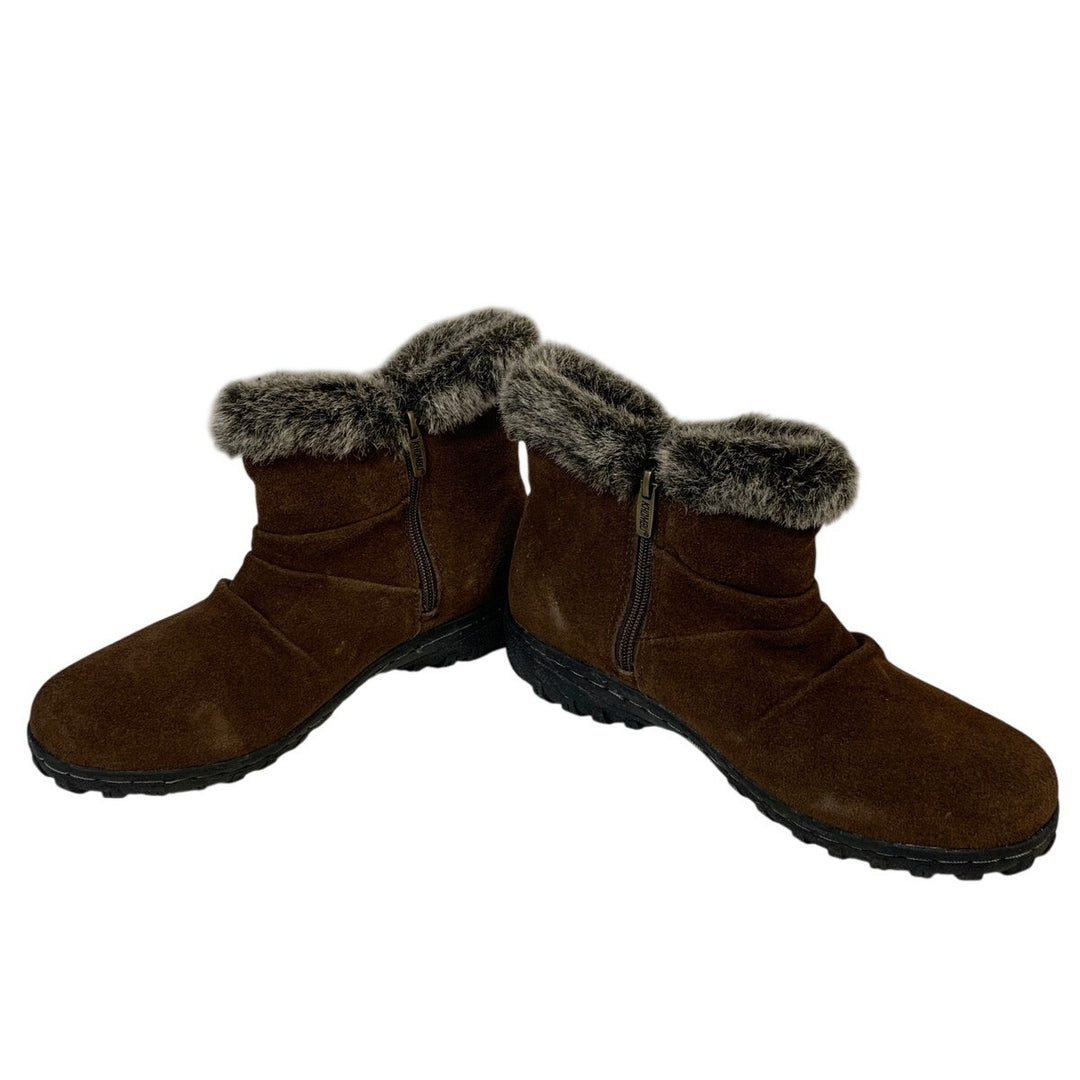 Khombu Womens Size 9 Brown Lindsey Boot Suede Side Zip Round Toe Shoes
