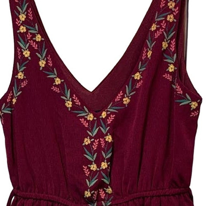 My Michelle XS Sleeveless Floral Embroidered Fit Flare Washable Polyester Dress