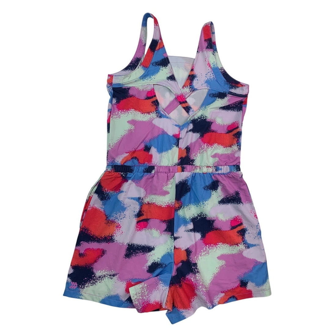 New All In Motion Girls Large (10/12) Thin Strap Adjustable Waist Woven Romper