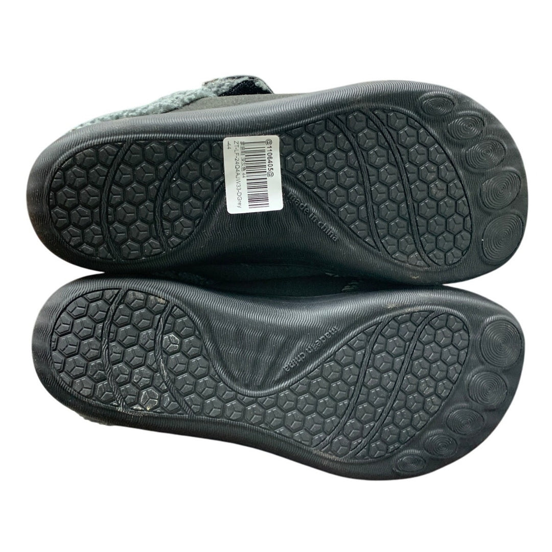 LeIsfIt Mens Size 11 Gray Slide On Memory Foam Hook Loop Adjustable Slippers