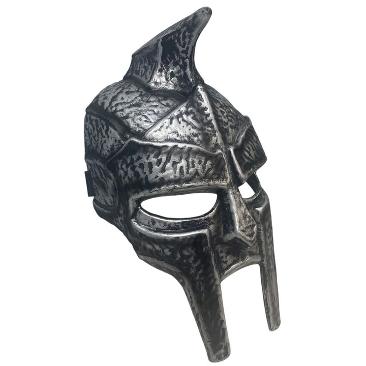 Plastic Gladiator Silver Black Adjustable Elastic Band Halloween Costume Mask