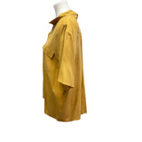 2 Anna and Frank Woman Plus Size 1X 100% Silk Short Sleeve Button Down Blouses