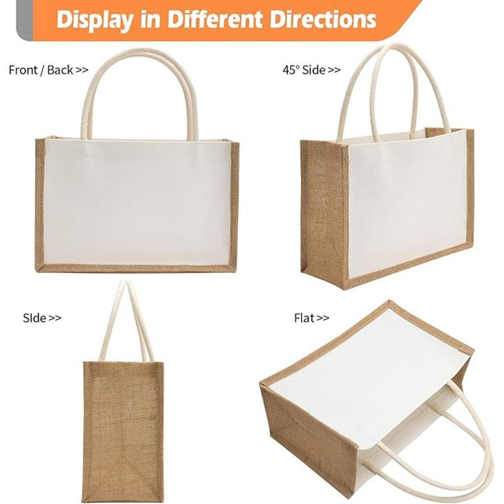 New Hand Printed Rainbow Equality Water Resistant Canvas Jute 2 Handle Tote Bag
