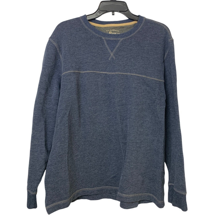 GH Bass &amp; Co Mens Large Blue Polycotton Long Sleeve Crew Neck Sweatshirt EUC