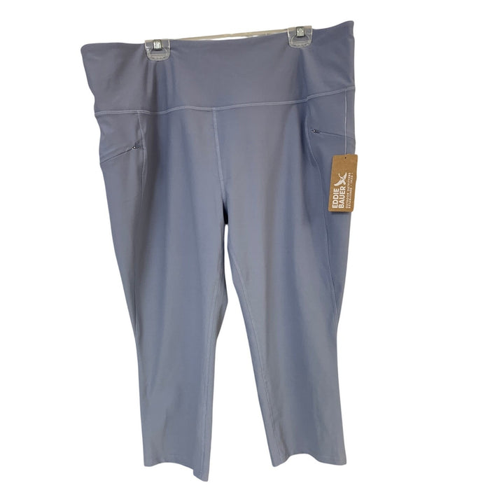 New Eddie Bauer Womens UPF 50+ Blue Trail Tight Hiking High Rise Capri Pants
