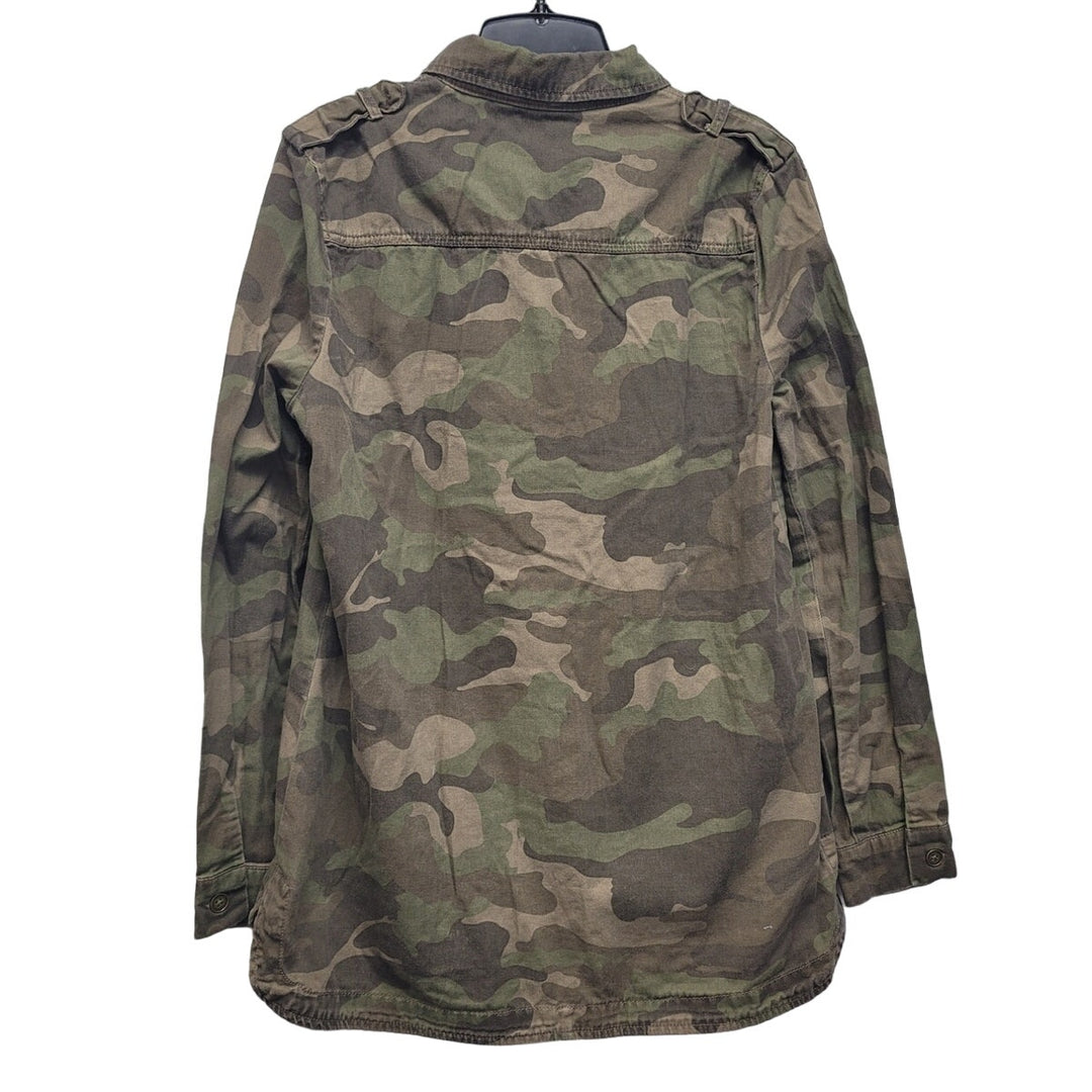 Adam Levine Mens Medium 100% Cotton Camo Long Sleeve Button Up Jacket