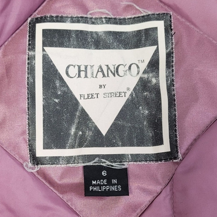 Vintage Chiango Womens Size 6 Long Sleeve Button Removeable Hood Trench Coat