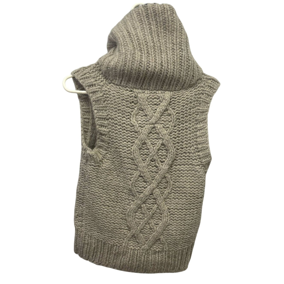 Abercrombie &amp; Fitch Small 100% Wool Button Up Sleeveless Mock Hoodie Sweater
