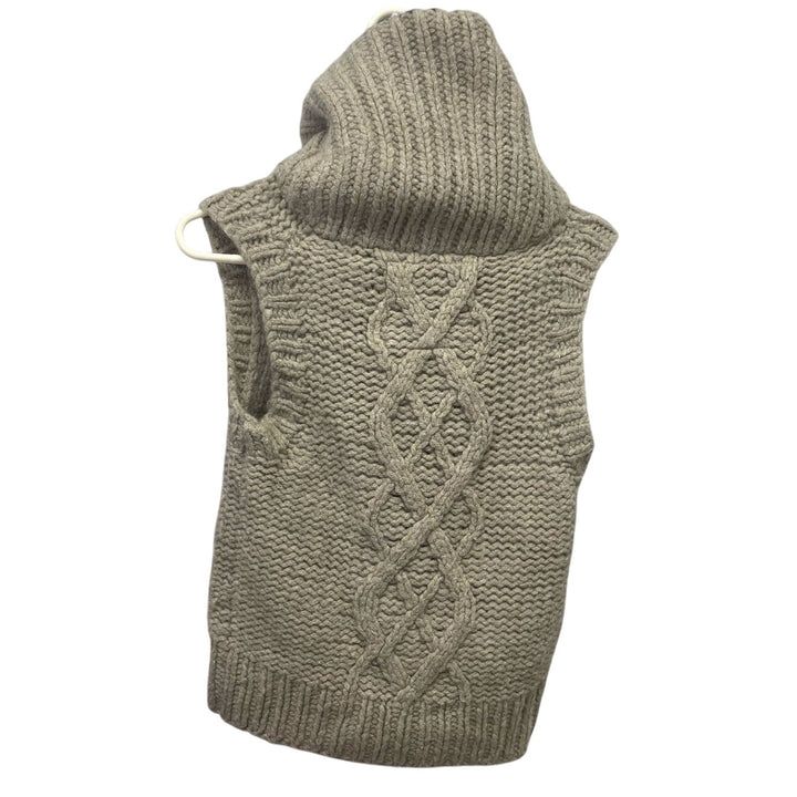 Abercrombie &amp; Fitch Small 100% Wool Button Up Sleeveless Mock Hoodie Sweater