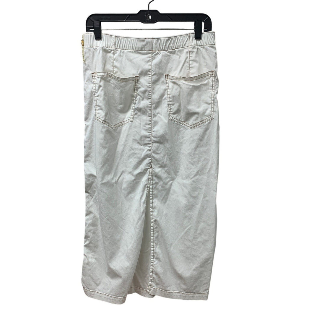 New American Eagle Womens Medium White Elastic Waist Maxi Skirt w Pockets