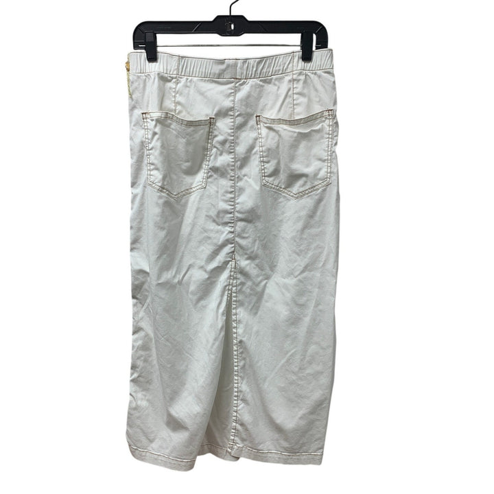 New American Eagle Womens Medium White Elastic Waist Maxi Skirt w Pockets