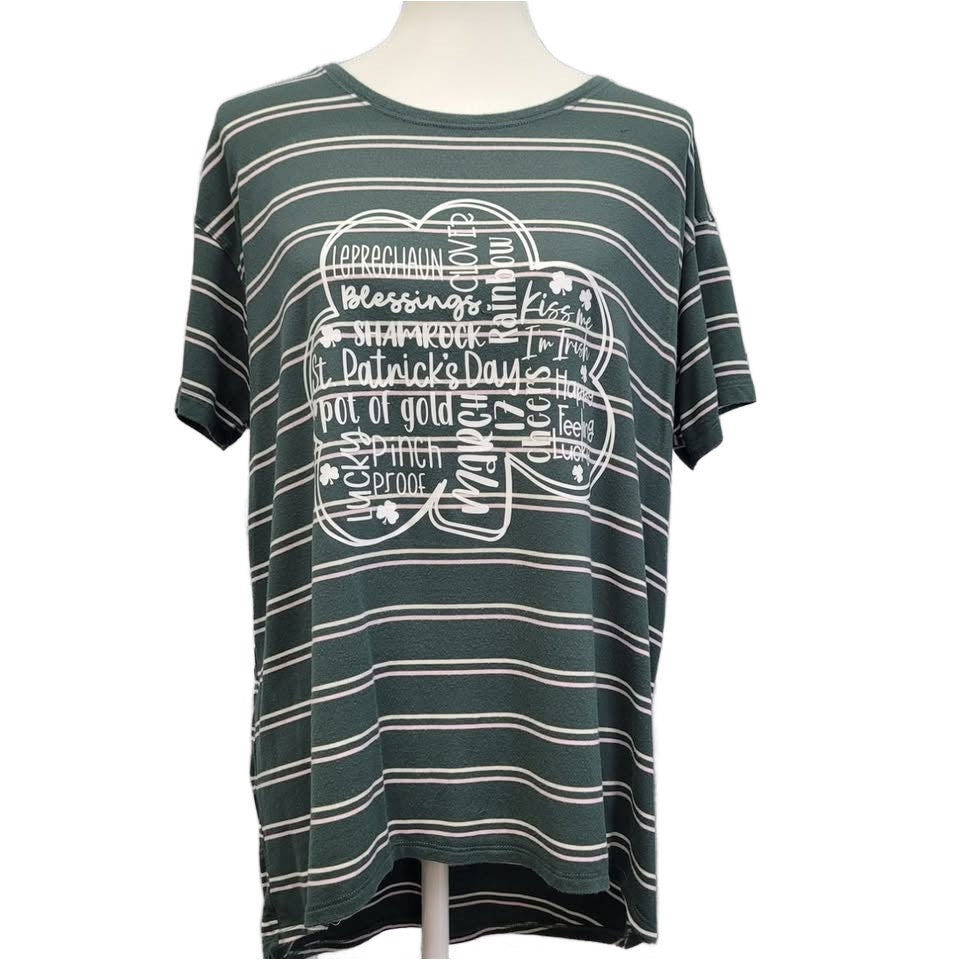 Hand Printed Upcycled Womens Medium St Patrick&
