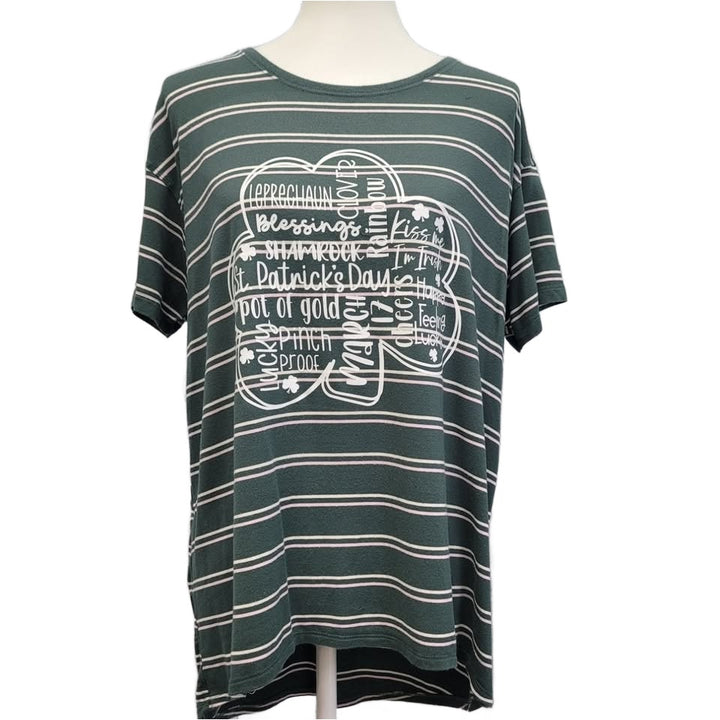Hand Printed Upcycled Womens Medium St Patrick&