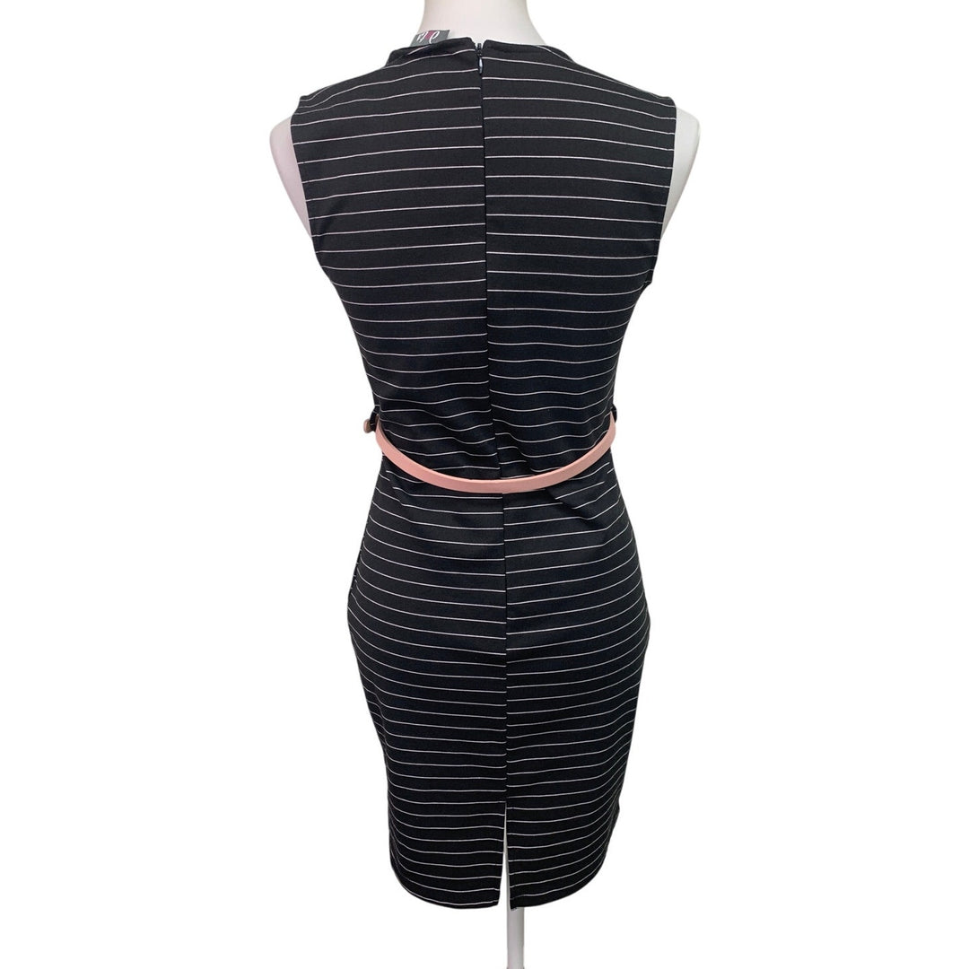Dots Womens Medium Pin Striped Sweetheart Neckline Bodycon Dress w New Belt