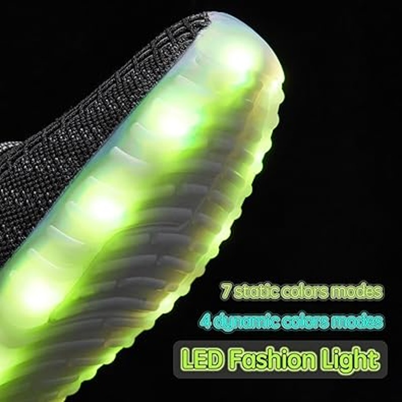 Mens Size 11 Black Mesh Rechargeable Light Up Halloween Lace Up Sneaker Shoes