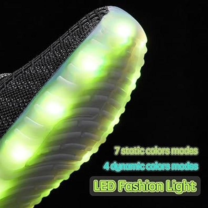 Mens Size 11 Black Mesh Rechargeable Light Up Halloween Lace Up Sneaker Shoes