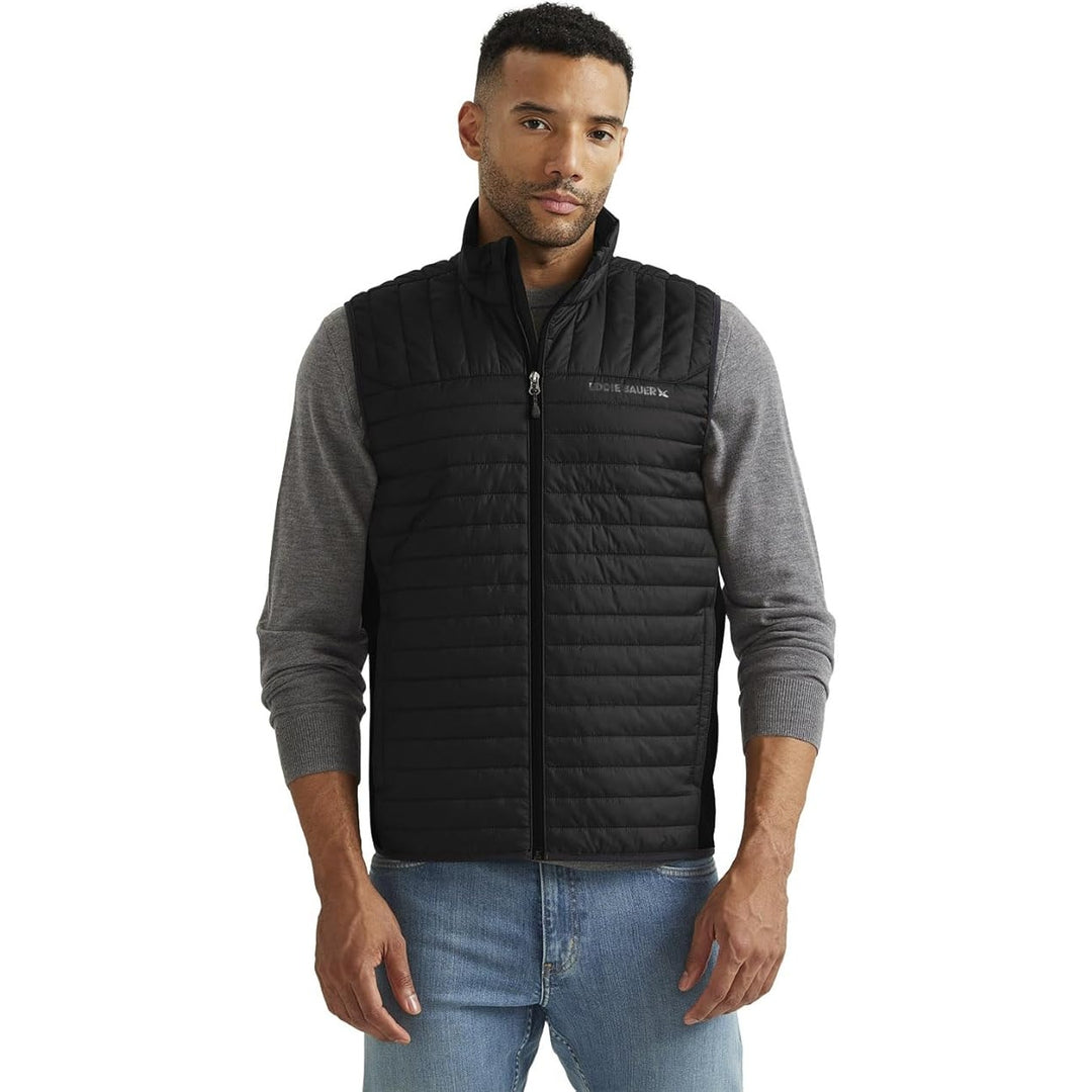 New Eddie Bauer Mens Black Emberlite Hybrid Zip Up Warm Polyester Vest