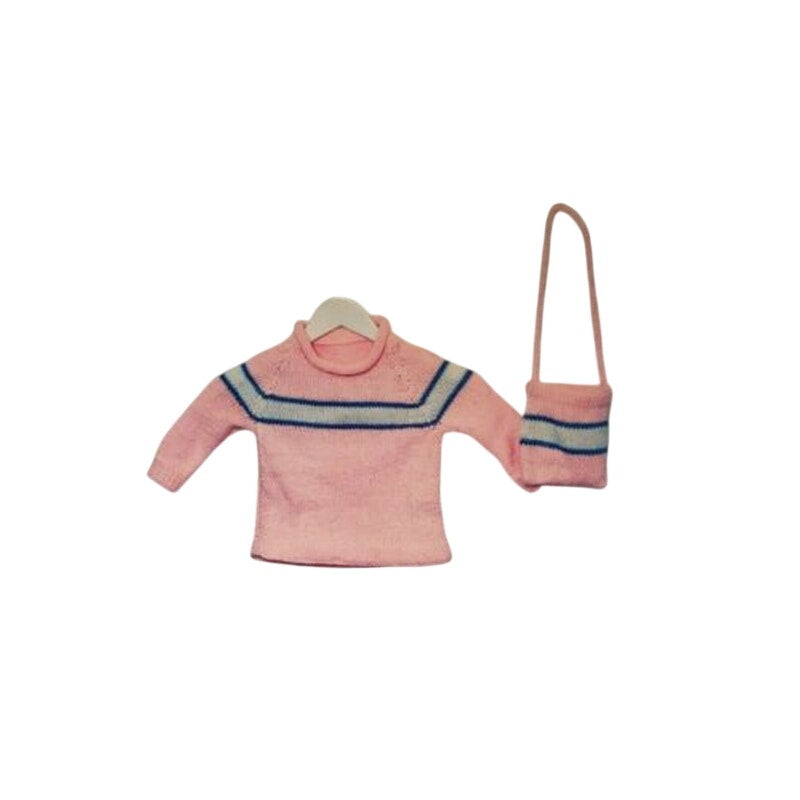 New 2004 Plymouth P424 Encore Worsted Child Striped Sweater Bag Knitting Pattern