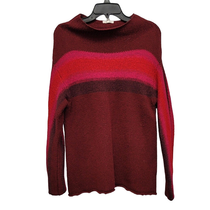 Maurices Womens Small Cotton Blend Multi Stripe Long Sleeve Knit Sweater