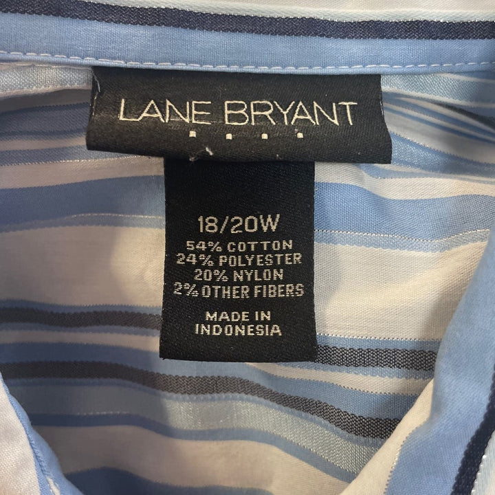 Lane Bryant Womens Plus Size 18/20W Long Sleeve Button Down Stretch Cotton Top