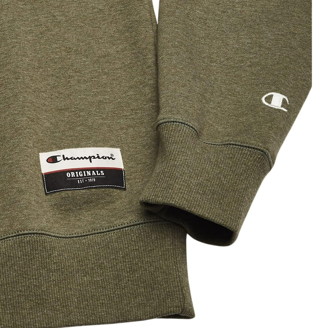 2 New Champion Mens 2XL Army Green Sueded Fleece Pullover Crew Neck Sweatshirts