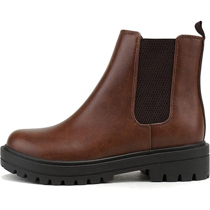 Soda Pilot Women Size 10 Brown 1.5" Heel Ankle Boots Faux Leather Shoes