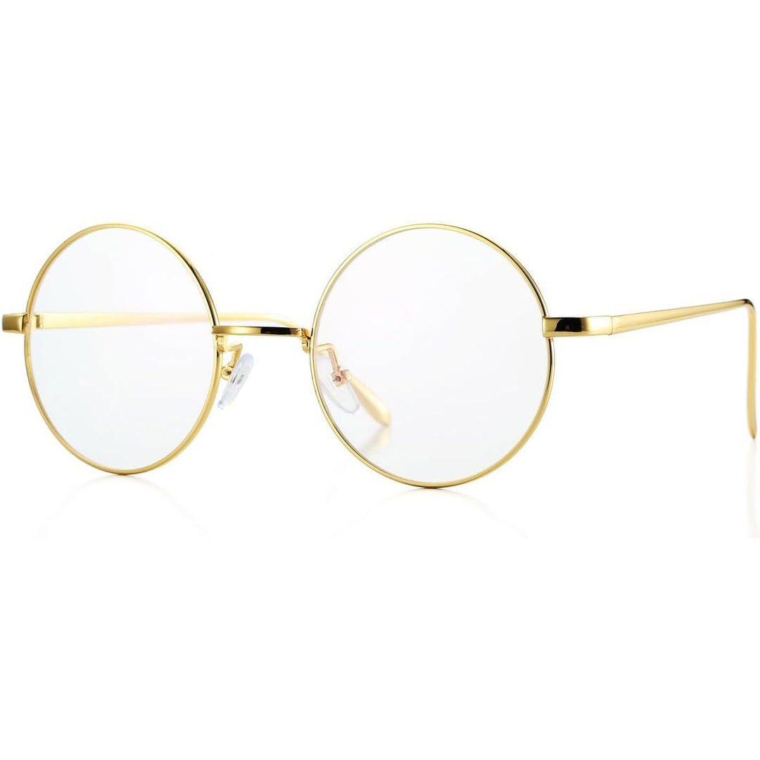 New Pro Acme Retro Round Gold Metal Frame Clear Lens Non Prescription Glasses
