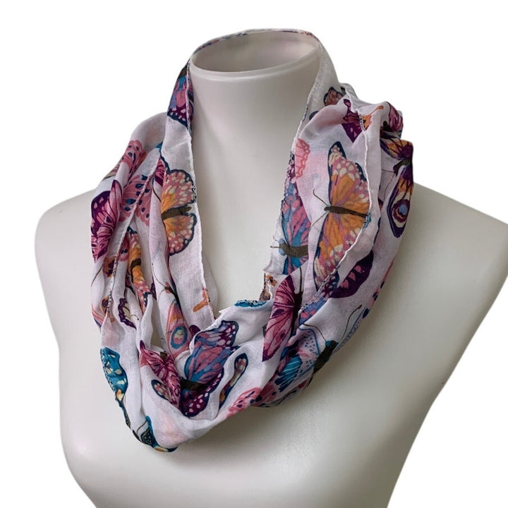 Musical Note Treble Clef Colorful Butterflies Womens Fashion Polyester Scarf