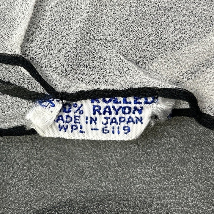 Vintage Rayon Hand Rolled Made In Japan Diamond Geometric Art Fashion Scarf