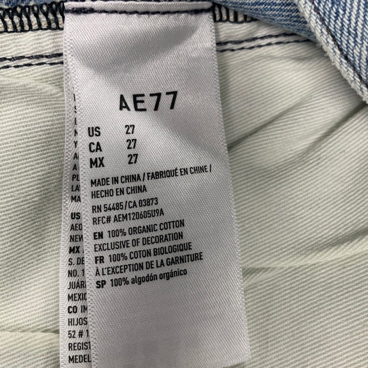 New American Eagle AE77 Womens 27 100% Cotton Faded Denim Blue Mom Jeans