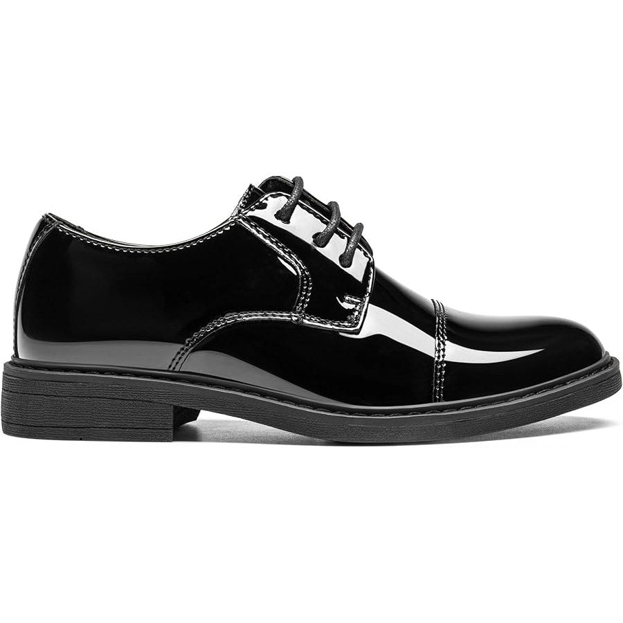 Bruno Marc Big Kid Boys Size 5 Shiny Black Lace Up Dress Oxford Formal Shoes