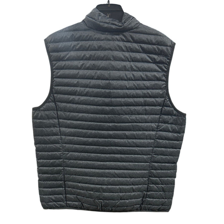 New Eddie Bauer Mens Medium Storm Gray Microlight 650FP Down Zip Up Puffer Vest