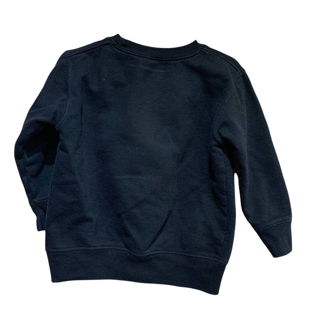 Upcycled Hand Printed 3T Toddler Christmas Holly Jolly Mini Black Sweatshirt