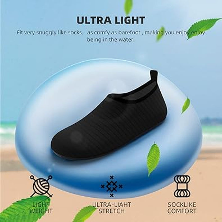 Simari Mens Black Size 9.5 Pull On Non Slip Quick Dry Anti Skid Swim Water Shoes