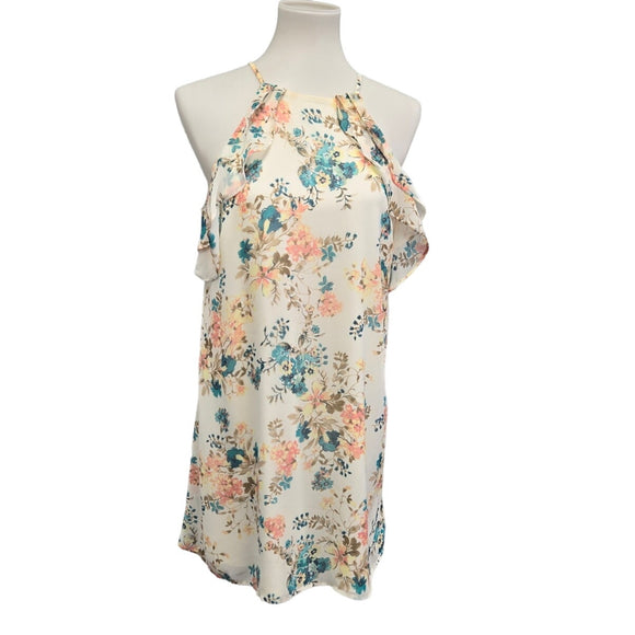 Pink Owl Apparel Womens Medium Floral Spaghetti Strap Lined Sheath Dress