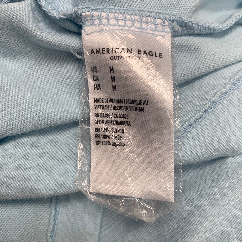 2 New American Eagle Mens Medium Property of &amp; Solid Short Sleeve Tee Shirts