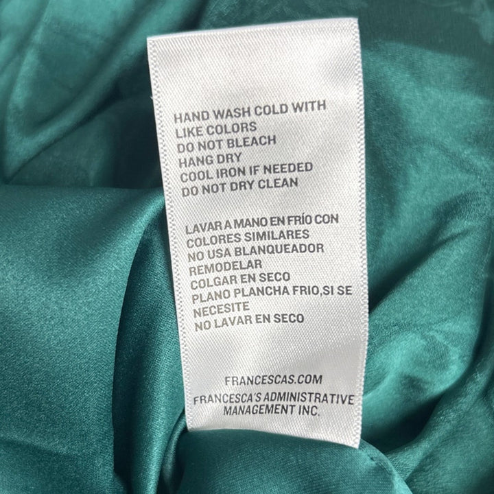 New Francescas Womens Large Emerald Green Jacquard Strappy Mini Bubble Dress