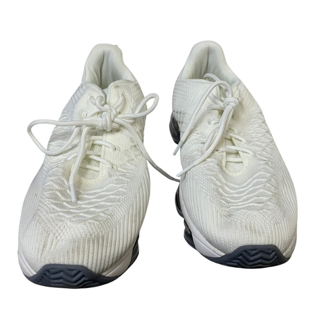 Pozvnn Mens Size 11.5 White Sneakers Lace Up Low Top Athletic Running Shoes