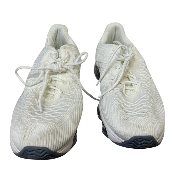 Pozvnn Mens Size 11.5 White Sneakers Lace Up Low Top Athletic Running Shoes